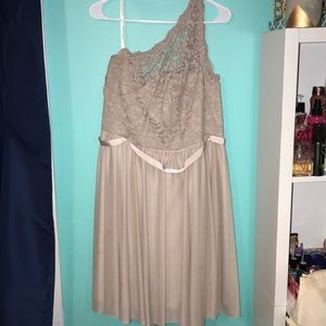 Taupe, Lace bridesmaids dress